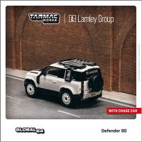 TW ชุดสะสมโมเดลรถยนต์1:64 Defender 90 Metallic Silver Diorama ของเล่นขนาดเล็ก Tarmac Works