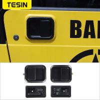 TESIN Car Door Inner Grab Handle Assembly Decor Cover Sticker for Jeep Wrangler TJ 1997-2002 2003 2004 2005 2006 Car Accessories