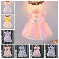 【cw】 Kids Dresses forChristmas Outfits Cartoon FrozenPrincessSummerCostume WeddingFormalGown