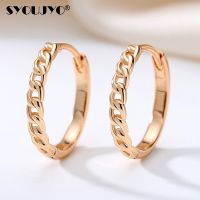 【YP】 SYOUJYO 585 Gold Color Hoop Earrings Design Jewelry Classic Matching Drop