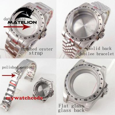 39Mm Fixed 24 Hours GMT Bezel Sapphire Glass Watch Case Fit Japan NH34 NH35 NH36 2824 PT5000 Miyota 8215 2836 2813 Movement