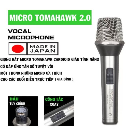 Micro có dây chính hãng, mua micro có dây cao cấp tomahawk 2.0 - ảnh sản phẩm 1