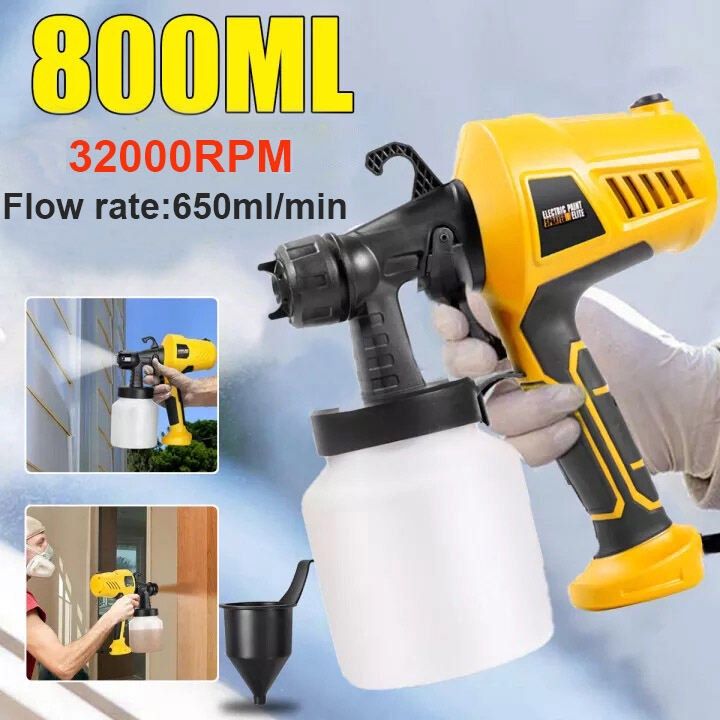 500W Electric Spray Gun For Painting Car Spray Gun Set Adjustable Nozzle Spray Paint Flow Paint