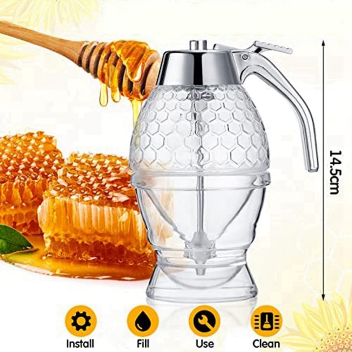 honey-dispenser-syrup-dispenser-acrylic-honey-pot-no-drip-honey-pourer-dispenser-for-pancakes-syrup-honey-sugar-4pc