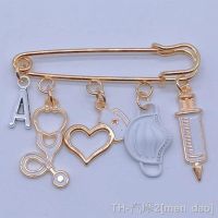 hot【DT】℗✽☑  Brand New Letters A-Z Fashion Brooch Doctor Tools Stethoscope Syringe Souvenir