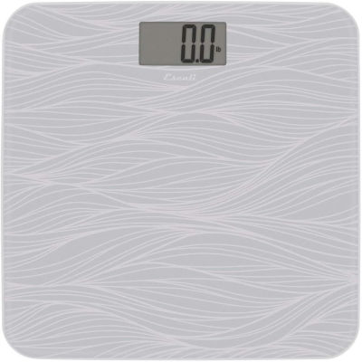 Escali Digital Glass Bath Scale for Body Weight, Bathroom Body Scale, High Capacity of 400 lb, Battery Included, Grey Waves Grey Waves Slim