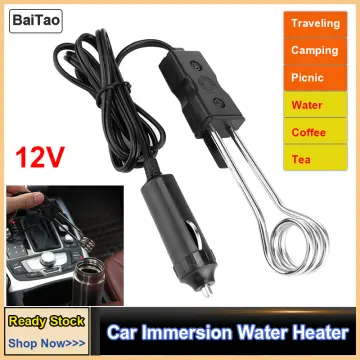 12V/24V Car Drink Heater Auto Electric Immersion Liquid Tea Coffee Water  Heater New Portable Safe 12V Car Immersion Heater