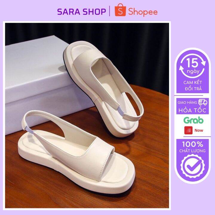 Sandal nữ Quảng Châu cao cấp đế bằng bánh mỳ 3 phân, Dép quai hậu ...