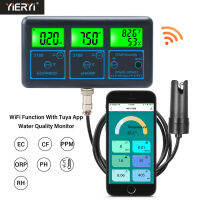 เครื่องทดสอบน้ำคุณภาพดี WiFi PH Meter Temp TDS (Ppm) EC ORP เครื่องทดสอบ Tuya แอปจอมอนิเตอร์อัจฉริยะเครื่องวิเคราะห์แบบดิจิตอลสำหรับสระว่ายน้ำไฮโดรโปนิกส์ในตู้ปลา