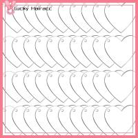 LUCKY HAIRACC 90 Pack โปร่งใสโปร่งใส พวงกุญแจอะคริลิค 2นิ้วค่ะ แผ่นหัวใจอะคริลิค ดีไอวาย พวงกุญแจรูปหัวใจ วันวาเลนไทน์