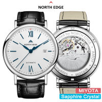 North Edge AMOY Fashion Simple Tourbillon Hollow Design Sapphire Crystal Glass Mirror นาฬิกากลไกอัตโนมัติ 2023 นาฬิกากลไกผู้ชายรุ่นใหม่