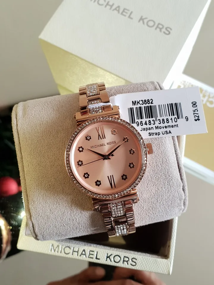 Best Seller Michael Kors MK3882 36mm Sofie Crystal Bezel Rose Gold