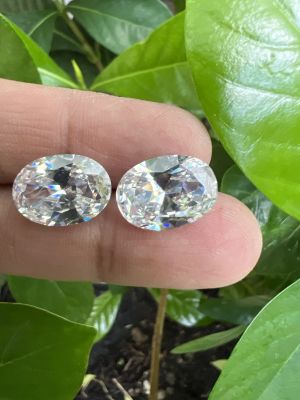 เพชร  CZ DIAMOND( 2 เม็ด)เพชรรัสเซีย DIAMOND WHITE สีขาว 12X16 mm OVAL Cubic zirconia