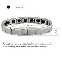 Nowintwion สร้อยข้อมือเพื่อสุขภาพ  Magneticum Bio Energy Steel Bracelet สีเงิน เม็ดใหญ่ 1 ต่อข้อ