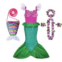 Girls Little Mermaid Ariel Princess Dress Cosplay Costumes For Kids Baby Girl Mermaid Dress Children Carnival Party Fairy Dress