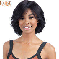 Louise Hair Womens Short wavy Wigs Afro American Women Pixie cut wig natural black and bob wig wig with bangs black wig