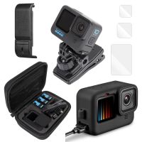 ชุดอุปกรณ์เสริมสำหรับกล้อง Gopro Hero 11/10/9ซิลิโคนเคสพกพาป้องกันเคสหน้าจอประตูแบตเตอรี่คลิปหนีบกระเป๋าเป้สะพายหลัง