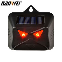 NANWEI Multi-Silicon Solar Panel B-Attery Dual Powered Animals Repeller Dog Bird Repeller Red L-ED Light Flashing Repellent Deterrent Device