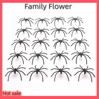 Family Flower Flash Sale อุปกรณ์ตกแต่งของเล่นแมงมุมสีดำฮาโลวีน20ชิ้น