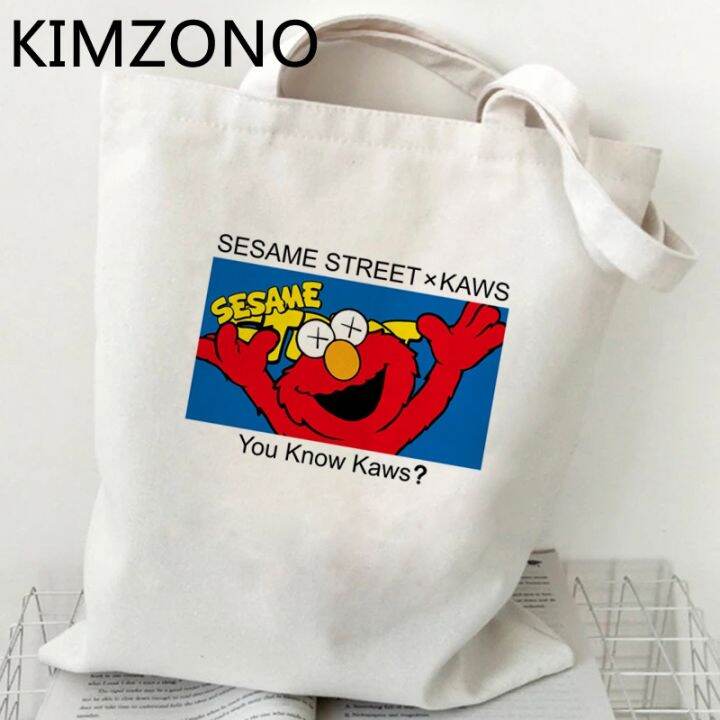 sesame-street-กระเป๋าช้อปปิ้งกระเป๋าช้อปปิ้ง-bolsas-de-tela-กระเป๋าถือช็อปปิ้งกระเป๋านักช้อป-sac-cabas-นำกลับมาใช้ใหม่ได้-bolsa-compra