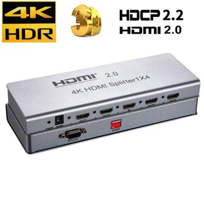 ตัวแยก HDMI 1X4 1X2 4K 60Hz HDMI 2.0 Splitter 1 In 4 Out พร้อม HDR HDMI CEC สำหรับ PS5 PS4 Pro แอปเปิ้ลทีวีแล็ปท็อป Dolby Atmos Vision