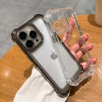 Luxury Transparent Shockproof Hard Acrylic Case For iPhone 13 12 11 14 Pro Max XS X XR 7 8 Plus Soft Silicone Bumper Clear Cover