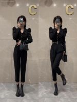 The new 2023 spring suits senior feeling restoring ancient ways is royal elder sister Fried street French coat two-piece women summer nine points pants