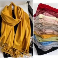 {Warm scarf}2022ของแข็งฤดูหนาวผ้าพันคอสำหรับผู้หญิงแฟชั่นหนาแคชเมียร์ผ้าคลุมไหล่และห่อ Pashmina ผ้าห่มผ้าพันคอพู่ Stoles Echarpe