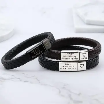 2pcs/set custom 26 letters charm couple Bracelet Round magnet attract  stainless steel alphabet bracelets for women men wholesale