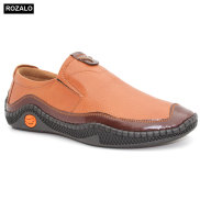 Giày lười nam da bò đế cao su Rozalo R7001