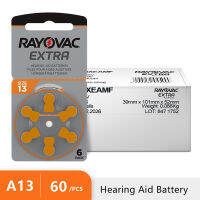 เครื่องช่วยฟังแบตเตอรี่60ชิ้น rayovac พิเศษสังกะสีอากาศแบตเตอรี่1.45โวลต์ A13 13A 13 P13 PR48 BTE CIC RIC OE เครื่องช่วยฟัง