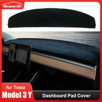 【YF】 Top Flannel Dashboard Cover Pad For Tesla Model 3 Y Sunshade Protector Anti-UV Dash Mat Sun-shading Non-slip Car Accessories