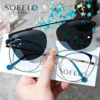 2 In1 Polarized Magnet Clip On Glasses Frame Female Fashion Cat Eye Optical Eyeglasses Frame Women Myopia Prescription Frame