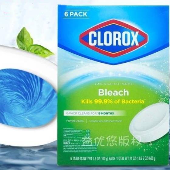 clorox-automatic-toilet-bowl-cleaner-100-g-ผลิตภัณฑ์ทำความสะอาดโถสุขภัณฑ์-ขนาด-100-ก้อน-แบ่งขายจากกล่องละ6ก้อน