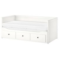 HEMNES เฮมเนส โครงเตียงเดย์เบด 3 ลิ้นชัก, ขาว, 80x200 ซม.