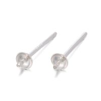 5Pair Sterling Silver Ear Stud Findings, Earring Posts, Silver, 12.5x3mm, Pin: 0.3mm