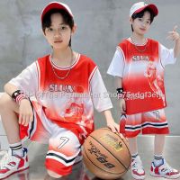 ◈ Childrens summer wear basketball suit the new 2023 boy boy boy movement cuhk brim quick-drying two-piece tide