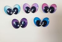 5pairs/lot exclusive design 10x14mm 13x18mm 18x25mm 20x30mm oval glass cartoon eyes flat back for kids toy diy --style option