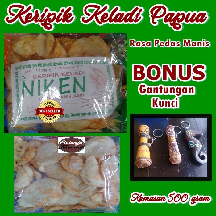 Keripik Keladi Asli Sorong Papua Rasa Pedas Manis Merek Niken Cemilan Murah Dan Berkualitas 2956