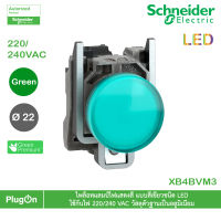 XB4BVM3 - Schneider Electric - ไพล็อทแลมป์ไฟแสดงสี แบบสีเขียวชนิด LED ใช้กับไฟ 220/240 VAC วัสดุตัวฐานเป็นอลูมิเนียม  สั่งซื้อได้ร้าน PlugOn