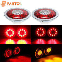 Partol 4.3 Round LED Truck Trailer Lorry ke Stop Turn Tail Light Side Marker For Car Trucks Vehicles 12V 24V Chrome Ring