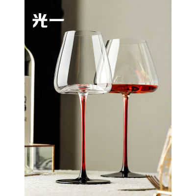 ถ้วยแก้วแชมเปญชุดแก้วไวน์แดงไทสีดำแก้วคริสตัลสำหรับใช้ในครัวเรือนแก้วไวน์แบบพรีเมี่ยม