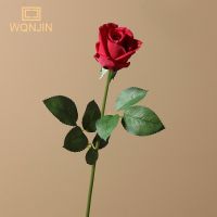 【DT】 hot  55cm Real Touch Rose Branch Stem Moisturizing Rose Hand Feel Felt Simulation Decorative Artificial Rose Flowers For Home Wedding