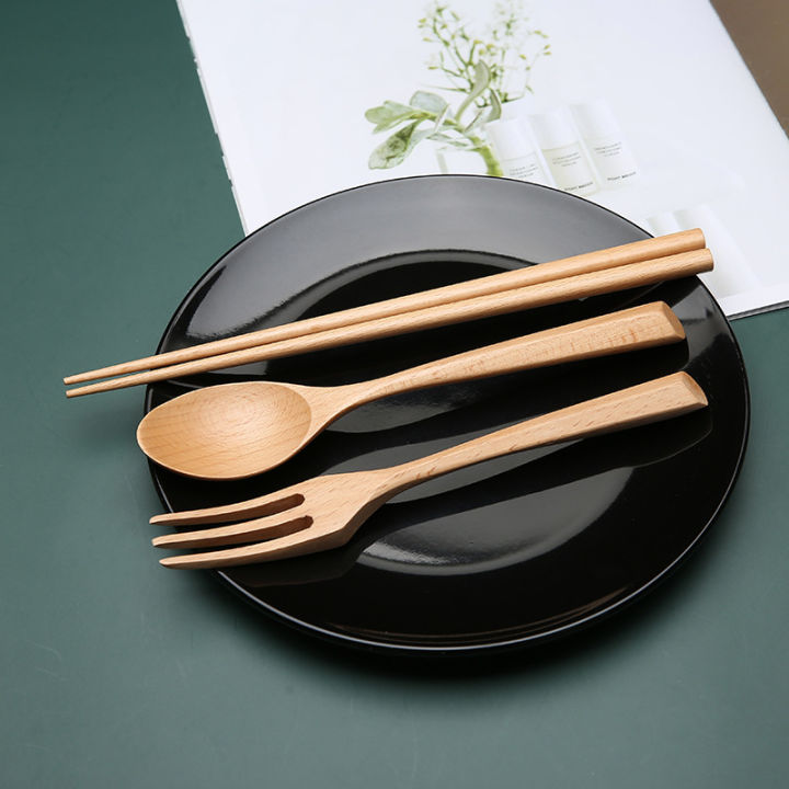 creative-wooden-fork-spoon-and-chopsticks-japanese-style-beech-dining-spoon-fork-tableware-portable-high-quality-kitchen-supplies