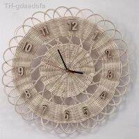 ✵✖∈ Rattan Wall Round Digital Mute Silent Homestay Hanging Ornament Room Bedroom Crafts