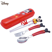 Disney Cartoon Mickey Baby Chopstick Spoon Fork 4 Sets Eating Utensils