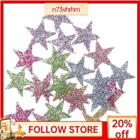 N73VHRHM 24pcs สีสันสดใส ดาวแพทช์ บลิง ศิลปะการปะติด การตกแต่งตกแต่ง กลิตเตอร์ เสื้อผ้าสำหรับผู้หญิง