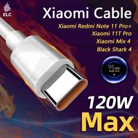 Xiaomi 120W  Type C สายชาร์จ 6A Turbo Fast Charging Data Cord For Mi 12s Ultra 12 11 Poco X4 Pro NFC F3 Redmi Note 10 K40 Black Shark USB C Quick Charge Cables