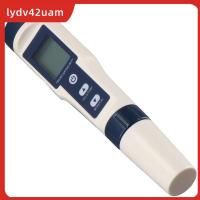 LYDV42UAM เครื่องทดสอบเกลือพูลแบบ5 In 1 TDS/EC/PH/ความเค็ม/อุณหภูมิขนาดใหญ่เครื่องวัดอุณหภูมิค่า PH ของหน้าจอเรืองแสงดิจิตอลความแม่นยำสูงเครื่องวัดสารละลายสระน้ำน้ำเค็ม