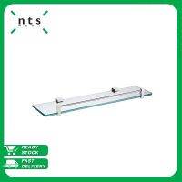 NTS Single Glass Shelf ชั้นวางของในห้องน้ำ ชั้นกระจกวางของ พร้อมราวกั้นสเตนเลส Maya series พื้นผิว Satin รุ่น BH-MAS03